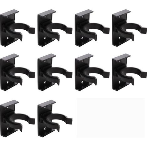 Longziming - Lot de 10 clips pour pieds de meubles de cuisine – Clips de fixation réglables – Accessoires de montage pour meubles, canapés, tables, lits et meubles TV – Plastique robuste – Noir (1/5)