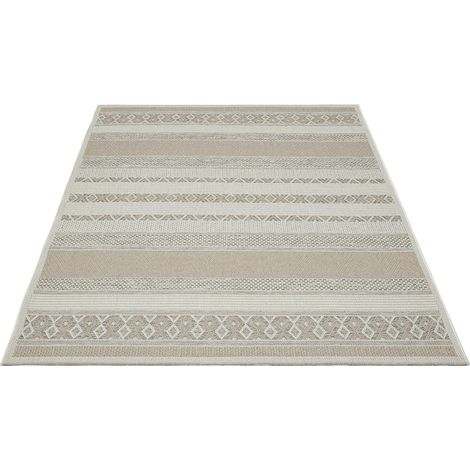 FLOORNOVO In- & Outdoor Teppich Grau gemustert - 280 x 200 cm - Flachgewebe für Garten Balkon Terrasse und Innenbereich - Robust & Pflegeleicht - vielseitig einsetzbar im Innen- und Außenbereich (1/2)