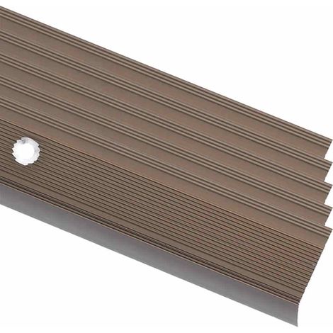 Nez de marche en L 5 pièces en aluminium marron 100 x 3,5 x 3 cm antidérapants - PANGIVO (1/5)