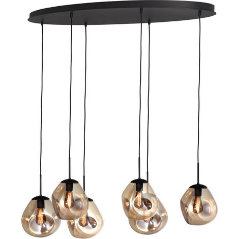 Lampe suspendue Lava Oval 6x verre doré Ø 24cm - 2764-05-130-50-60261 (1/3)