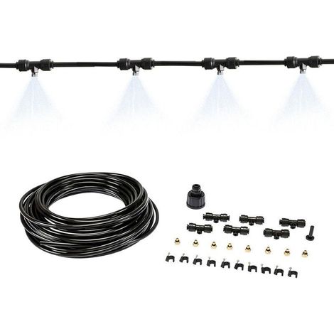 Ensemble de pulvérisation d'eau de refroidissement extérieure, brumisation et humidification pour terrasse, 8 mètres (26 pieds) (1/4)