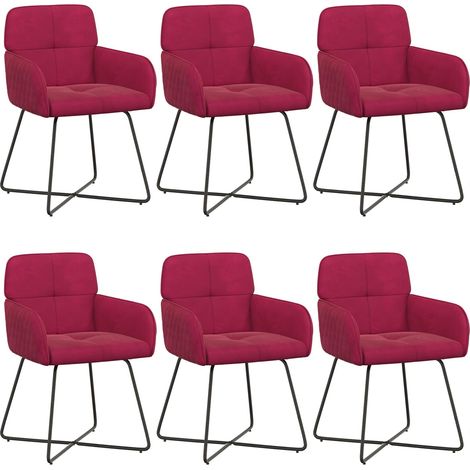 Maison Exclusive - Chaises de salle à manger 6 pc Velours Bordeaux (1/5)