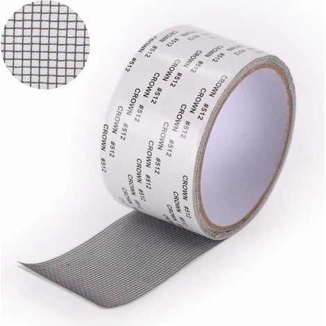 Ruban Adhesif Reparation Moustiquaire - Patch Repare Moustiquaire Réparation de Fenêtre Kit de Moustiquaire Adhesive Reparation Réparer Moustiquaire 5 x 2m (gris) (1/5)