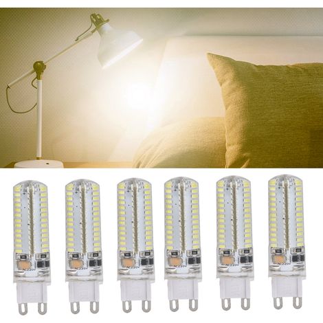 G9 Silikonlampen, 6er-Pack, 5W, 104LED, geeignet für Pendelleuchten, Deckenleuchten, Wandleuchten und Tischlampen (6 Sets) / Warmes Licht. (1/5)