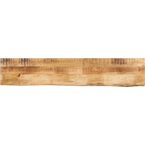 Tischplatte 180x20x2,5 cm Baumkante Massivholz Raues Mangoholz (1/5)