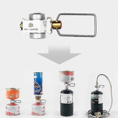 Adapter zum Nachfüllen von Flachgasflaschen, Campinggaskonverter mit Durchflussumrichter (1/5)