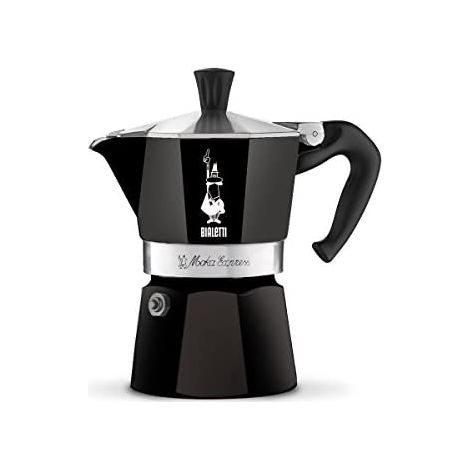 Cafetera Bialetti Moka Express Negra 3 Tazas Vitro y Gas (1/5)