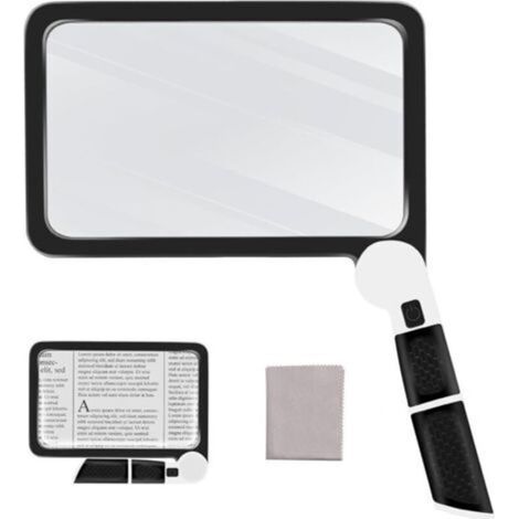 Loupe grossissante 5x avec éclairage pour la lecture, avec 48 LED et lentille antireflet, idéale pour les personnes âgées, souffrant de dégénérescence maculaire et de basse vision. (1/4)