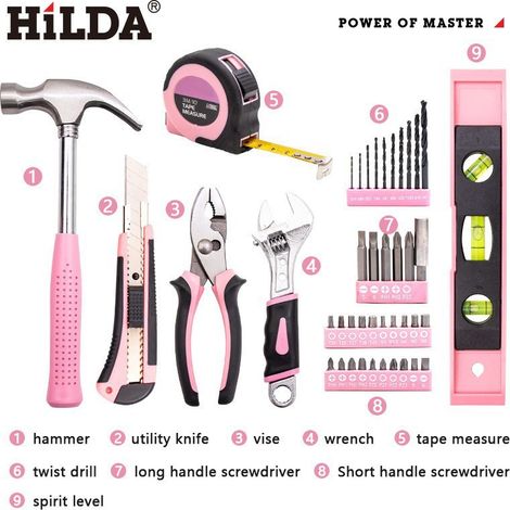 Ensemble d'outils Rose 42 pièces pour femme Home (1/4)