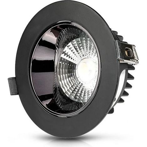V-TAC Puce LED Ronde Samsung Spot Encastré COB LED 30W Réflecteur Réglable Couleur Noire 3000K (1/5)