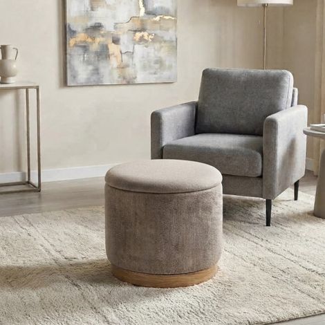Pouffe Style Storage Ottoman Reversible Tray (1/2)