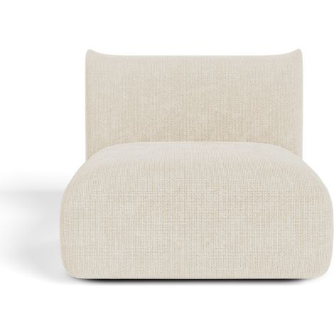 Fauteuil en velours chenillé crème (1/5)