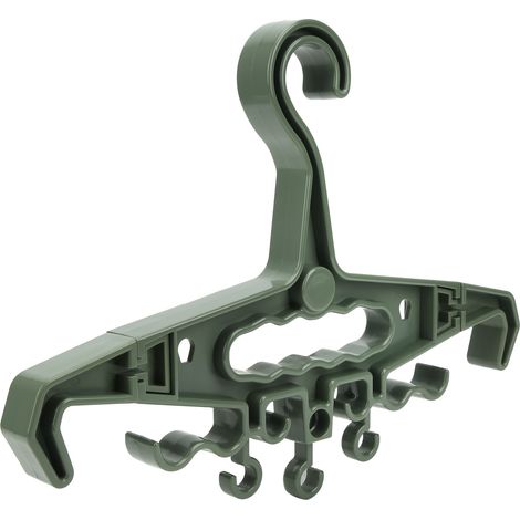 Industrieller Kunststoff-Kleiderbügel, robust, vielseitig einsetzbar, abnehmbar, für Outdoor-Aktivitäten, Jagd, Grün (1/5)