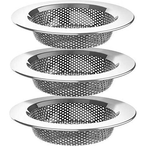 Filtre Pour Évier - Inox 304 - Maille Haute Densité - Bords Lisses - Adapté À Tous Éviers - Lot De 3 (1/5)