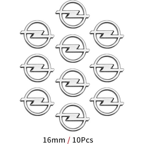 (Opel - 16 mm - 10 pièces) - Logo autocollant ABS de 16 mm pour Opel Insignia, Astra J, F, Antara, Meriva, Zafira H, G, Corsa, Vectra OPC (1/5)