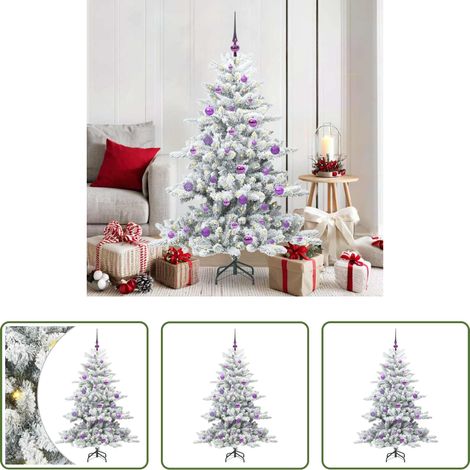 Künstlicher Baum -  Künstlicher klappbarer Weihnachtsbaum Weiß 150 cm PVC und Stahl