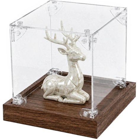 Vitrina para figuras de acción - Vitrina de almacenamiento a prueba de polvo con base de madera (1/5)