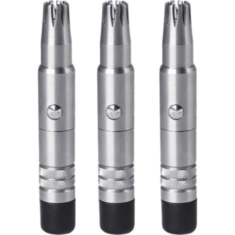 3X Nouvelle Tondeuse Manuelle de Nez en Acier Inoxydable pour le Rasage Du Nez Oreille Tondeuse à Cheveux Rasoir Soins Du pour Dispositif Lavable (1/5)