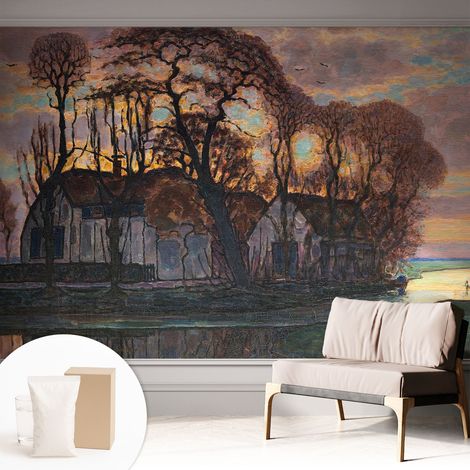 Newroom Tapete Dekorative Vliestapete mit Kleber Modern für Wohnzimmer Schlafzimmer Abendlandschaft 312x219 cm (1/5)