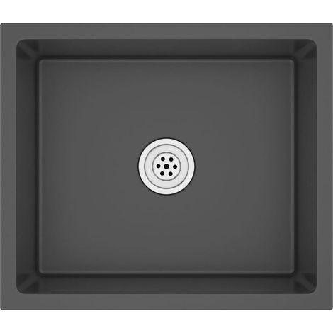 Fregadero de cocina hecho a mano 51 x 44 cm acero inoxidable negro 020002454 (1/5)