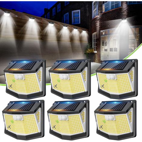 Lampe Solaire Exterieur Détecteur Mouvement: 248 LED Solaire Lumiere Exterieur IP65 Etanche éclairage 270° Sécurité sans Fil lampe Mural Applique Exterieur pour Jardin Garage Lot de 6 (1/5)