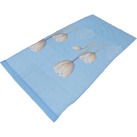 Voilage occultant prêt à poser bleu tulipe, 1x2m avec tringle, store vertical séparateur pour salon chambre balcon, lot de 1 pièce. (1/5)