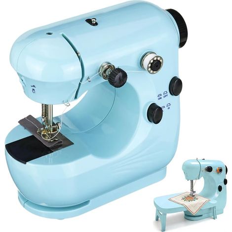 Mini machine à coudre électrique, machine à coudre électrique portable pour débutants, double vitesse, avec table extensible, kit de couture portable automatique (1/5)
