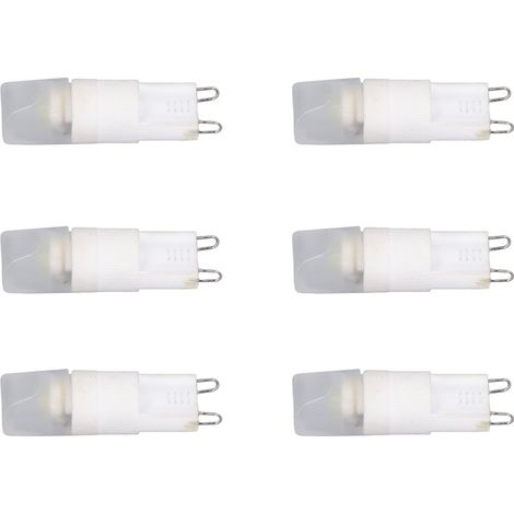 Lot de 6 ampoules LED G9 2W 220V, blanc froid, interface standard, dissipation thermique 360°, économie d'énergie (1/5)