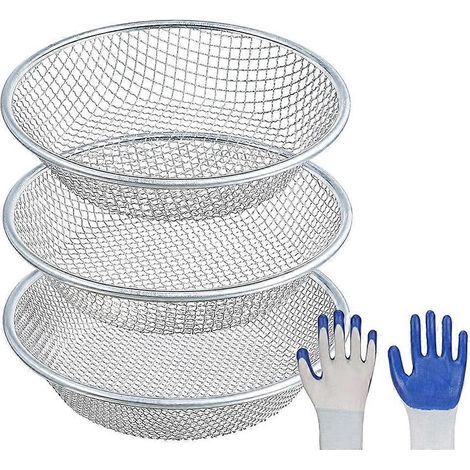 Tamiseur de Sol pour Jardin, Crible à Roches pour Seau de 5 Gallons - Argent (1/5)