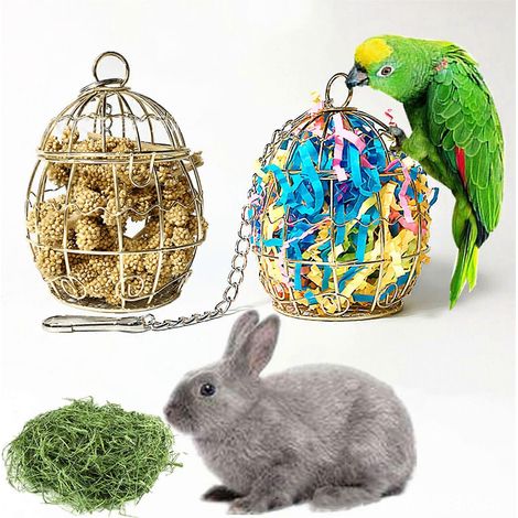 Mangeoire à oiseaux en métal suspendue, outil d'alimentation pour jouets de jardin à déchiqueter (1/4)