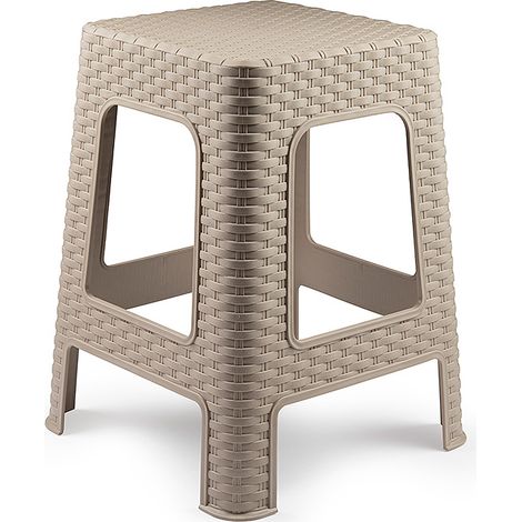 Taburete de Rattan Grande  Beige (1/2)