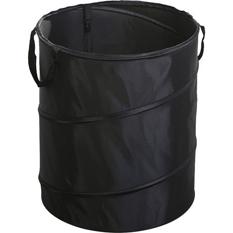 Sac à déchets de camping pliable Oxford noir D34 S Clip, poubelle portable pour balcon jardin (1/5)