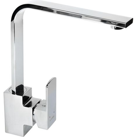 Cofan Robinet de cuisine mitigeur avec conception carrée Dimensions : Hauteur 29,1 cm x largeur 5 cm Cartouche céramique de 35 mm (1/5)