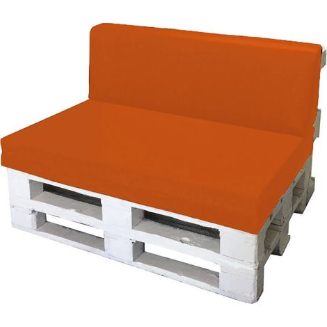 Cuscini per Pallet 120x80cm Seduta e Schienale in Poliestere Avalli Arancione (1/5)