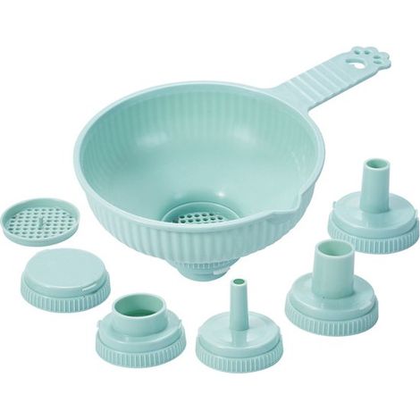 Entonnoir de cuisine multifonctionnel 7 en 1, entonnoir de 14,6 cm de diamètre avec adaptateurs interchangeables pour les céréales, les liquides et les épices conception peu encombrante. (1/5)