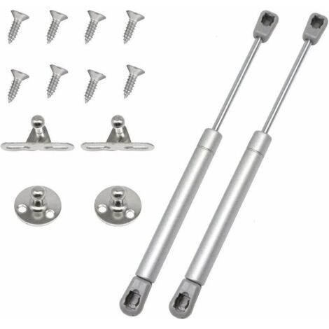 Vérin à gaz automatique gris pour meuble – 2pcs Force 100N – Capacité 10 kg – Hauteur réglable 300-500 mm – Ressort amortisseur hydraulique (1/5)