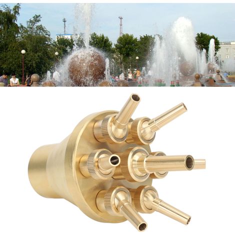 Buse de fontaine verticale centrale entièrement en cuivre, buse à projection directe omnidirectionnelle réglable, buse pour aménagement paysager aquatique, conception de fontaine G2 (1/5)