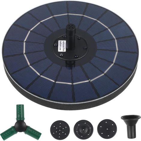 Fontaine Solaire Flottante pour Bassin Jardin 18cm 4w Lumières RGB Pompe Énergie Solaire Bain d'oiseaux Décoration Extérieure (1/5)