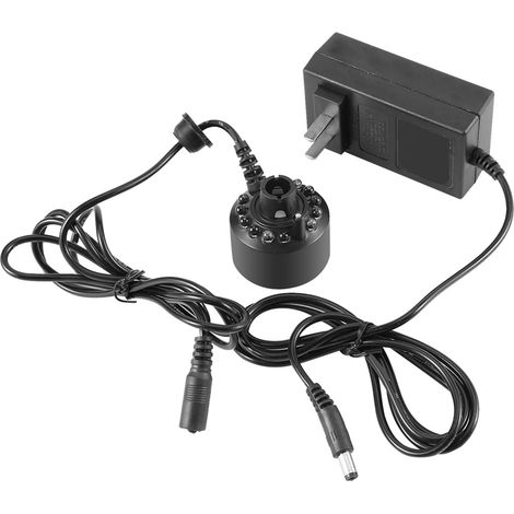 1 brumisateur coloré à 12 LED pour fontaine ou bassin avec adaptateur secteur (1/5)