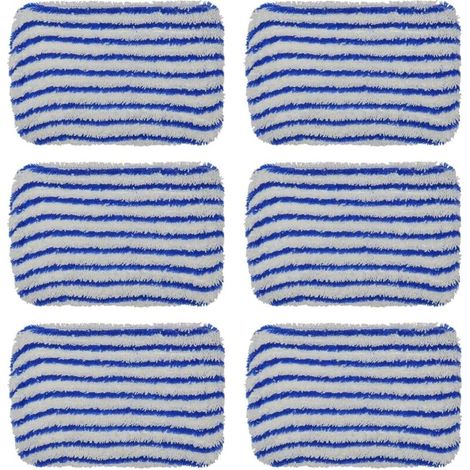 Lingettes microfibre bleues pour nettoyage, lot de 6 pièces, compatibles avec appareils vapeur et nettoyage, fixation adaptée, textile doux et absorbant (1/4)