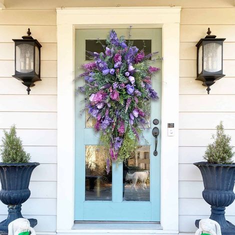 Guirlande de tulipes printemps hortensias colorée et d'été décoration la maison artificielle violettes (1/5)
