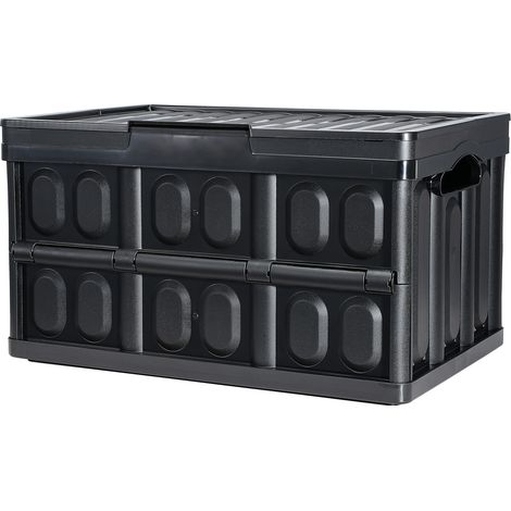 Mophorn Faltbare Aufbewahrungsbehälter mit Deckel, 45 l, 3er-Pack, zusammenklappbare Kunststoffkisten mit Griffen, strapazierfähig für Kleidung, Spielzeug, Bücher, Snacks, Schuhe, Lebensmittel