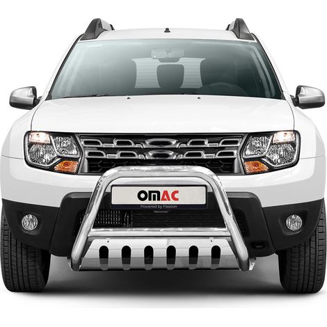 Pare-Buffle Avant Pour Dacia Duster 2013-2017 en Acier Inoxy Argent