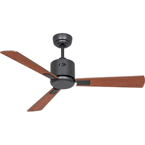 ECO NEO III 103, Ventilatore senza Luce, Corpo grigio basalto, CasaFan - Colore Pale: Noce e Ciliegio - Corpo: Grigio Scuro (1/5)