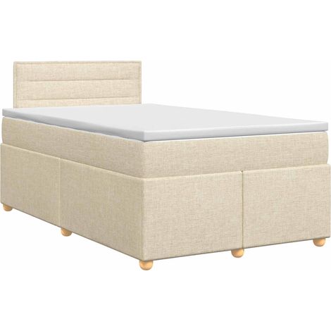 Maison Exclusive - Letto box spring con materasso Crema 120 x 190 cm Tessuto (1/5)