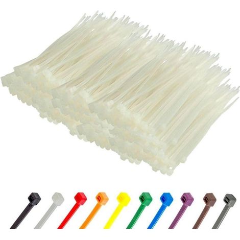 Colliers de serrage 150mm x 3.6mm Blanc/Naturel Lot de 1000 Résistants UV (1/5)