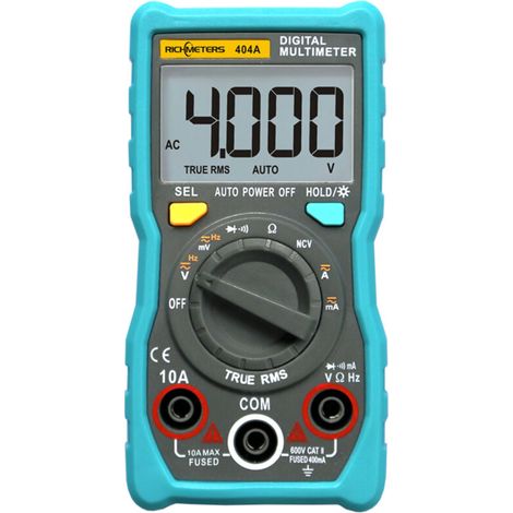Jeffergarden RICHMETERS 404A Multimètre numérique Ampèremètre à plage automatique True-RMS Smart NCV Portable 4000 points Écran LCD Plage automatique Outils de mesure de courant de tension AC/DC (1/4)