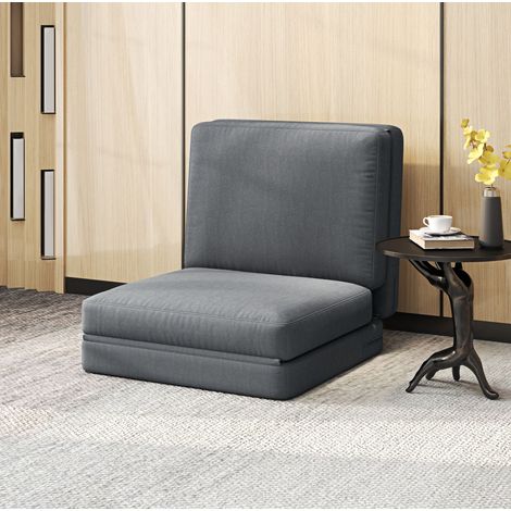 MEUBLIV Sofá cama de suelo plegable 3 en 1 gris oscuro, convertible sin montaje (1/5)