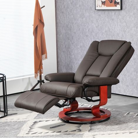 Relaxsessel 78x88x103 cm braun aus Kunstleder mit Liegefunktion und 360° Drehfunktion (1/5)