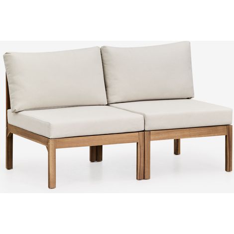 Sofá modular de jardín de 2 piezas en madera de acacia Branson SKLUM             
